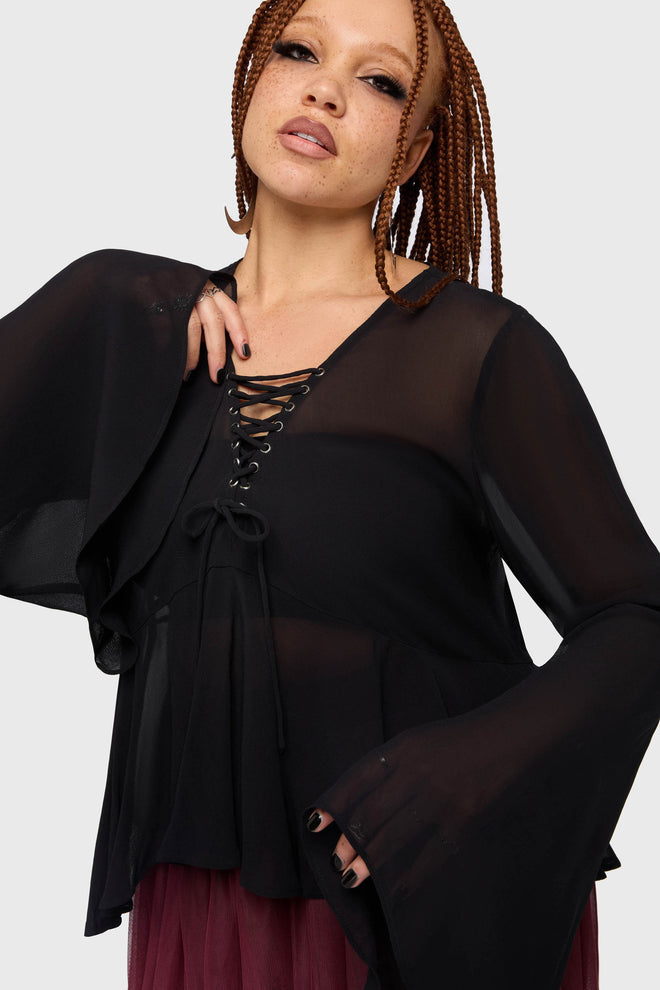 Gaia Adorned Long Sleeve Top