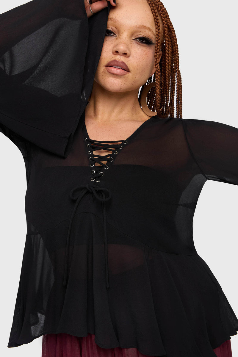 Gaia Adorned Long Sleeve Top