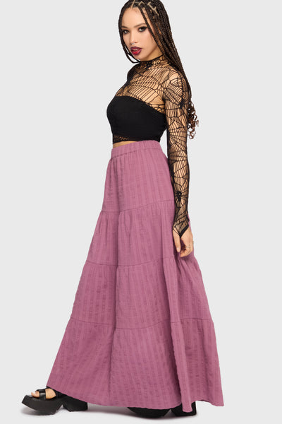 Gaia Adorned Textured Maxi Skirt