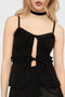 Gaia Adorned Tie Front Vest Top