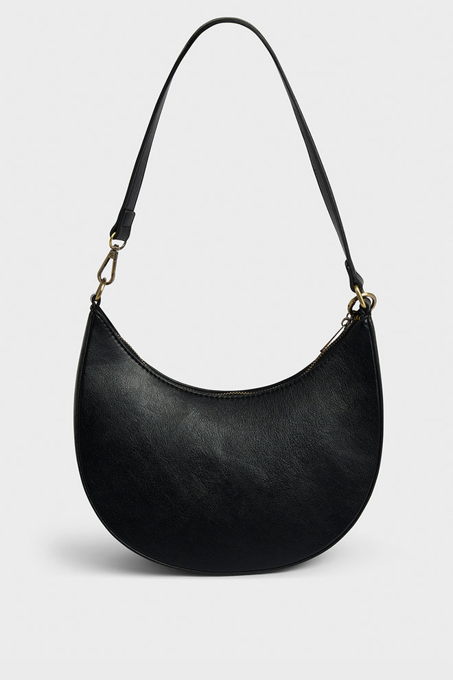 Gold Lock Embroidered Shoulder Bag
