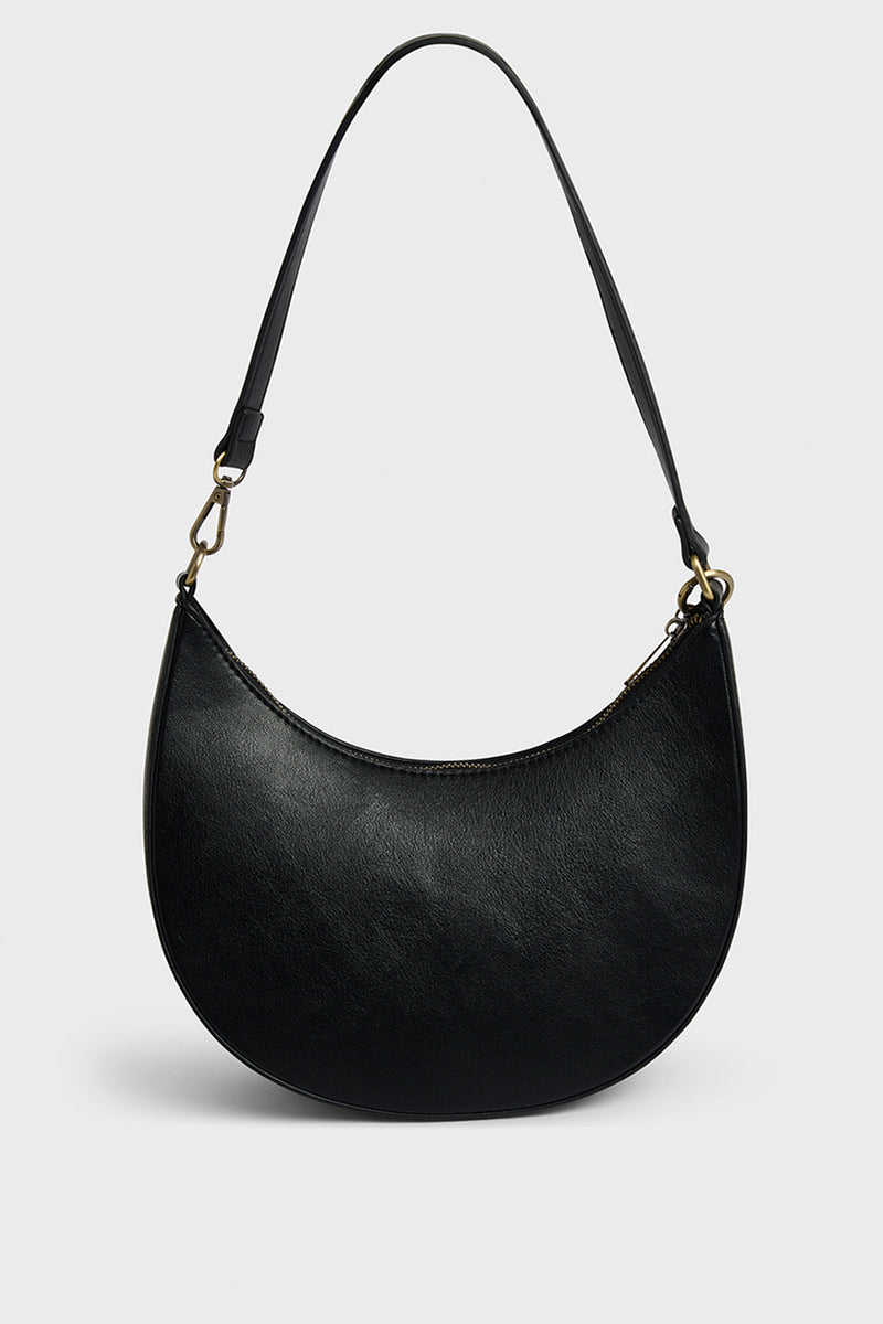 Gold Lock Embroidered Shoulder Bag
