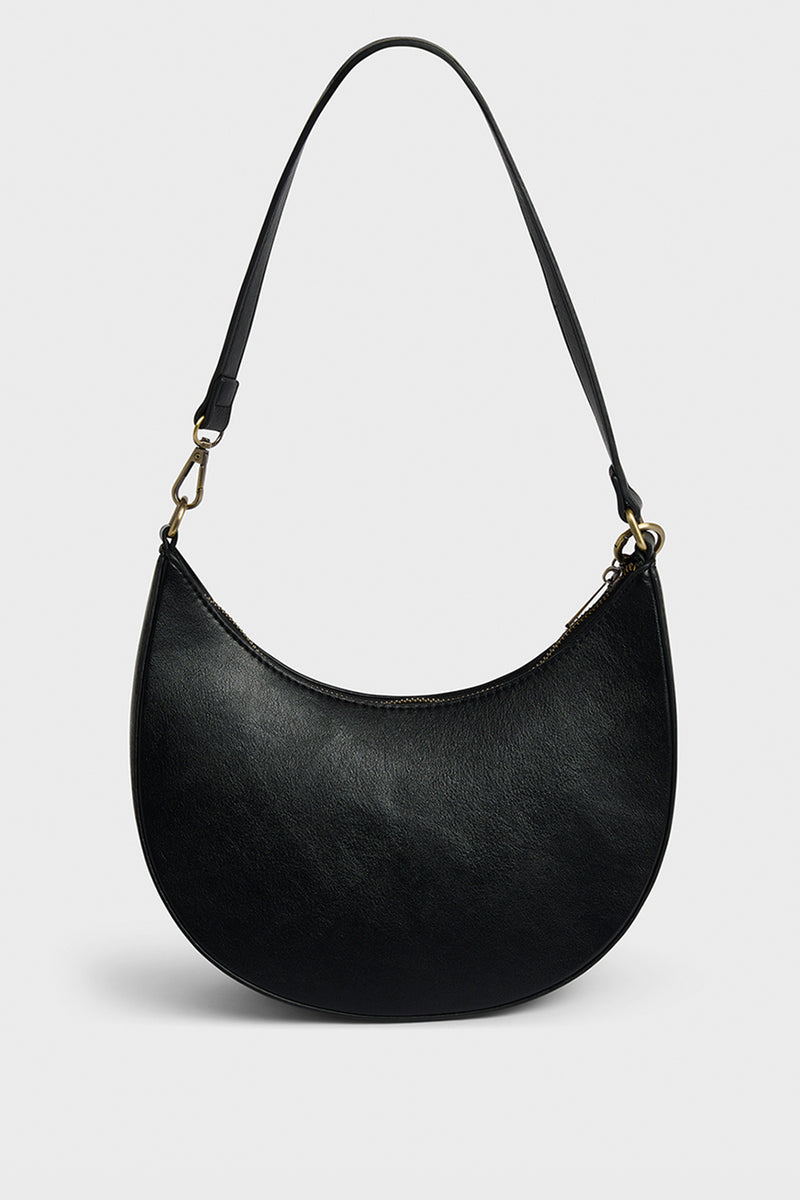 Gold Lock Embroidered Shoulder Bag