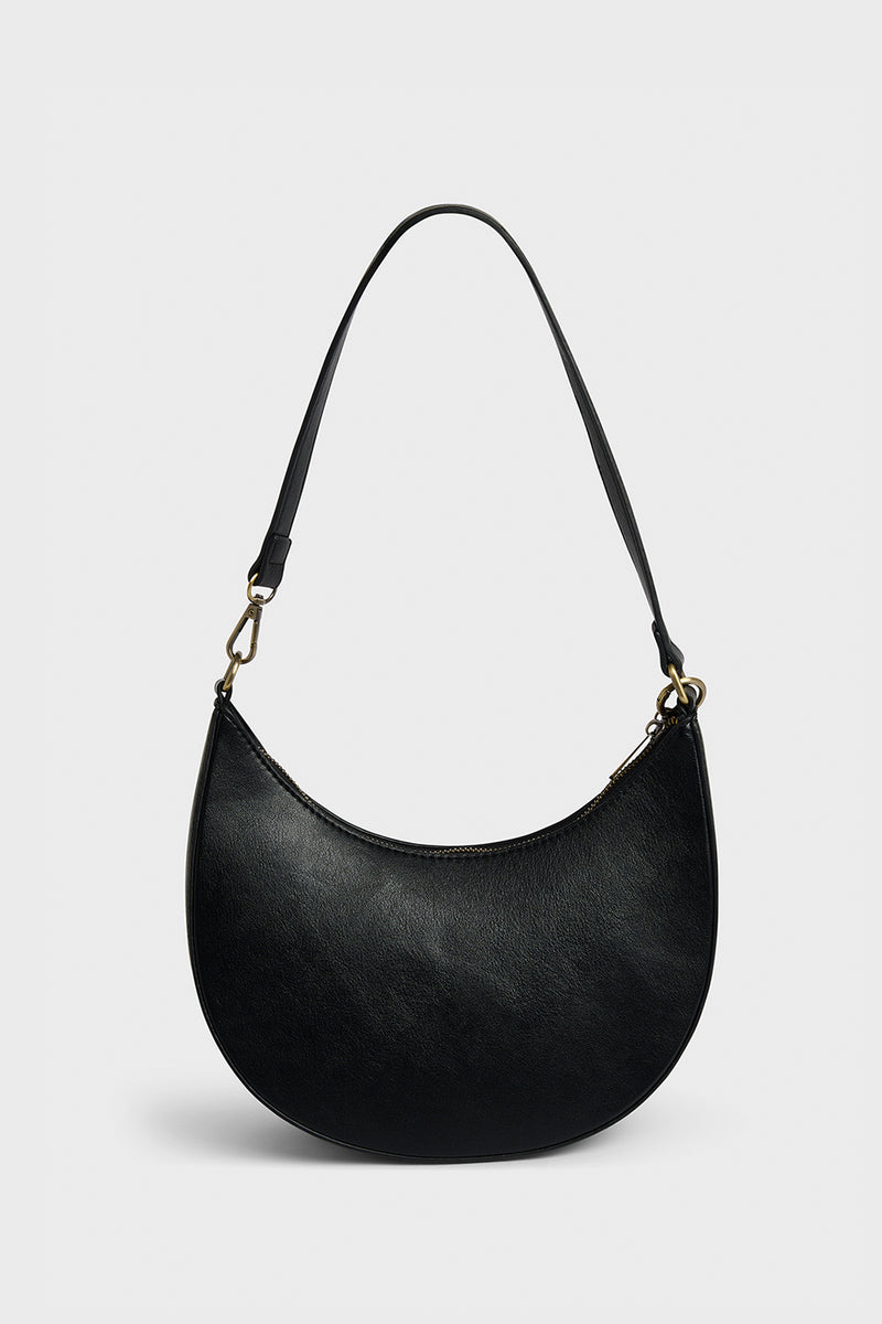Gold Lock Embroidered Shoulder Bag