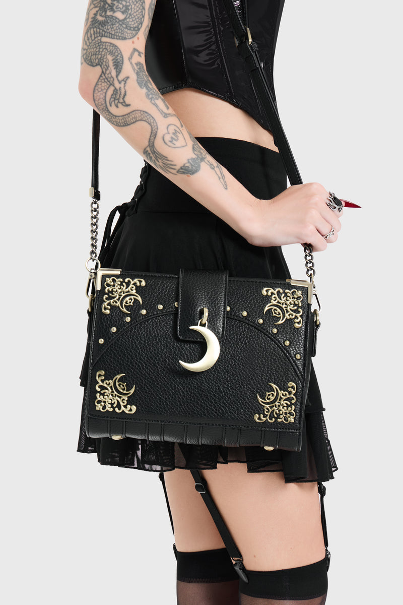 Gold Moon Charm Crossbody Bag