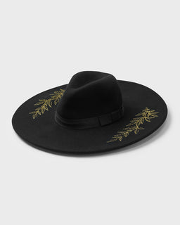 Gold Fern Witch Brim Hat