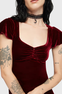 killstar red velvet dress Hadean Muse Dress