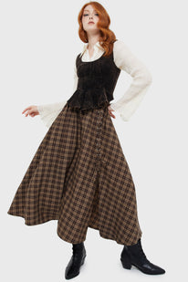 Haven Hollow Skirt [BROWN TARTAN]