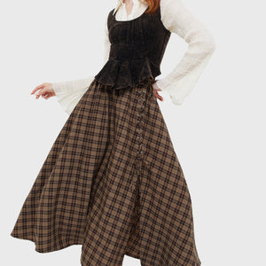 Haven Hollow Skirt [BROWN TARTAN]