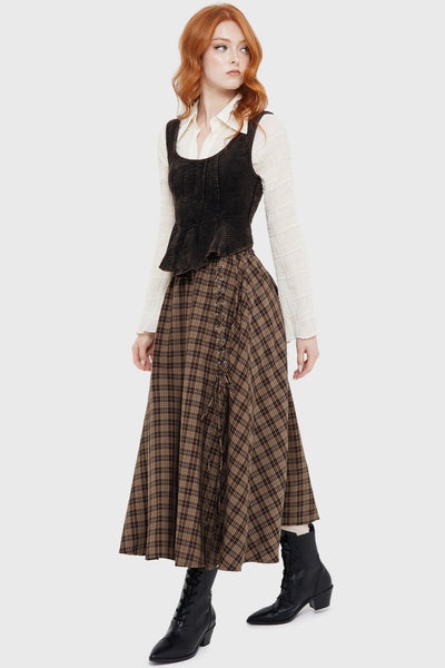 Haven Hollow Skirt [BROWN TARTAN]
