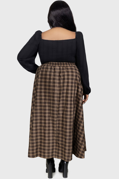 Haven Hollow Skirt [BROWN TARTAN]