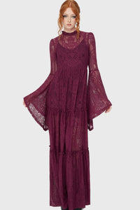 Hecate Lace Maxi Dress [Plum]