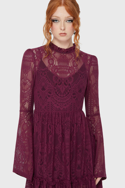 Hecate Lace Maxi Dress [Plum]