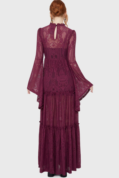 Hecate Lace Maxi Dress [Plum]