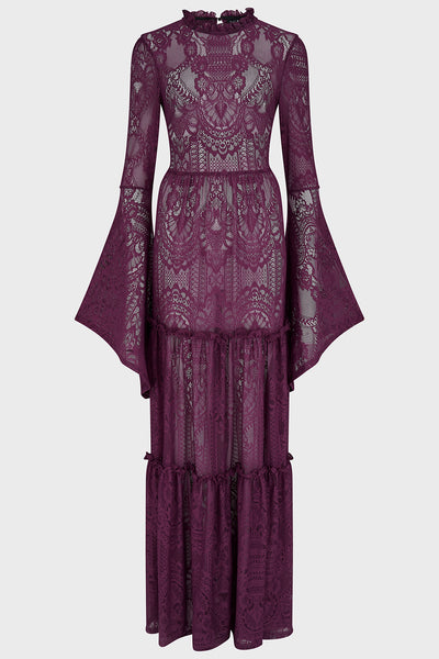 Hecate Lace Maxi Dress [Plum]