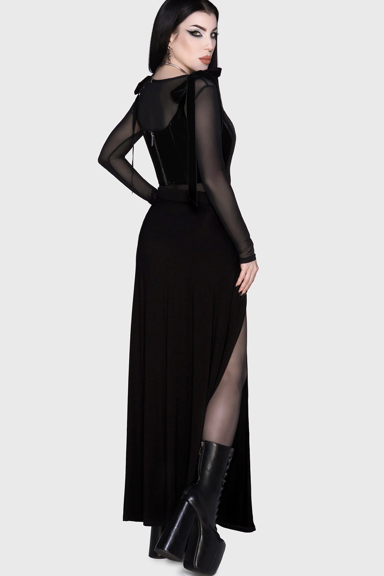 Hellverina Split Maxi Skirt ‐ KILLSTAR