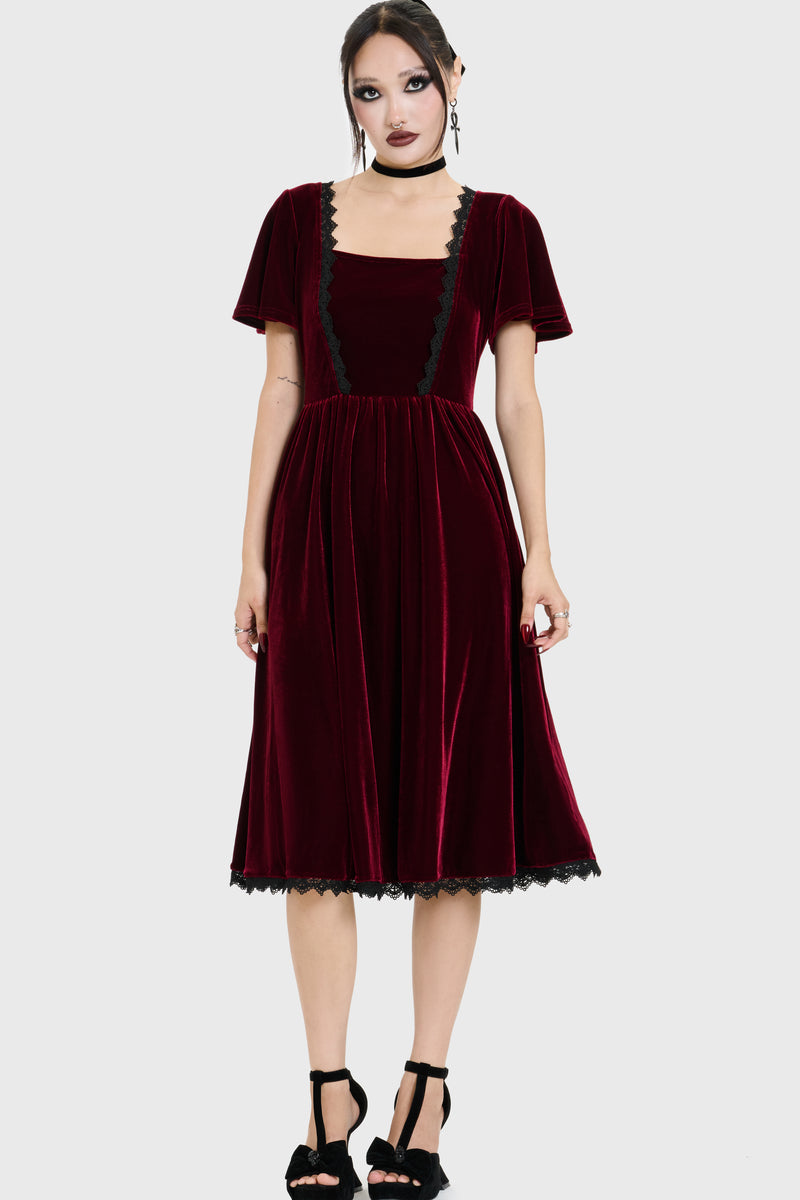 Hexina's Curse Velvet Midi Dress