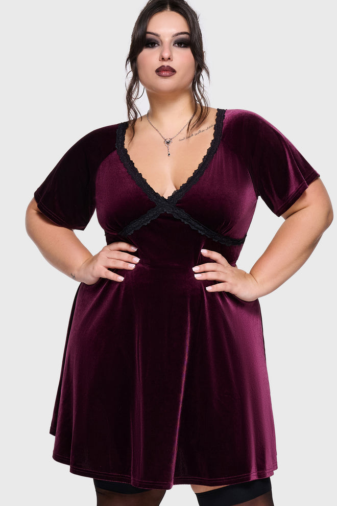 Hour Of Echelia Velvet Mini Dress