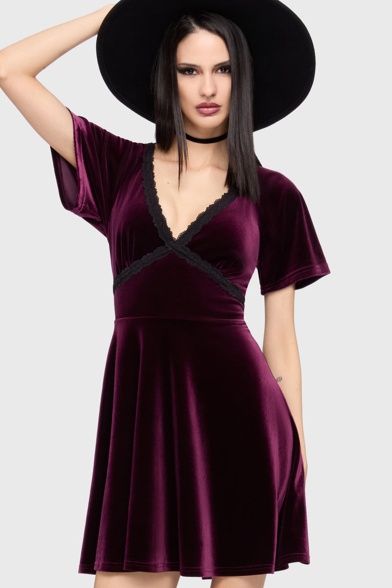 Hour Of Echelia Velvet Mini Dress