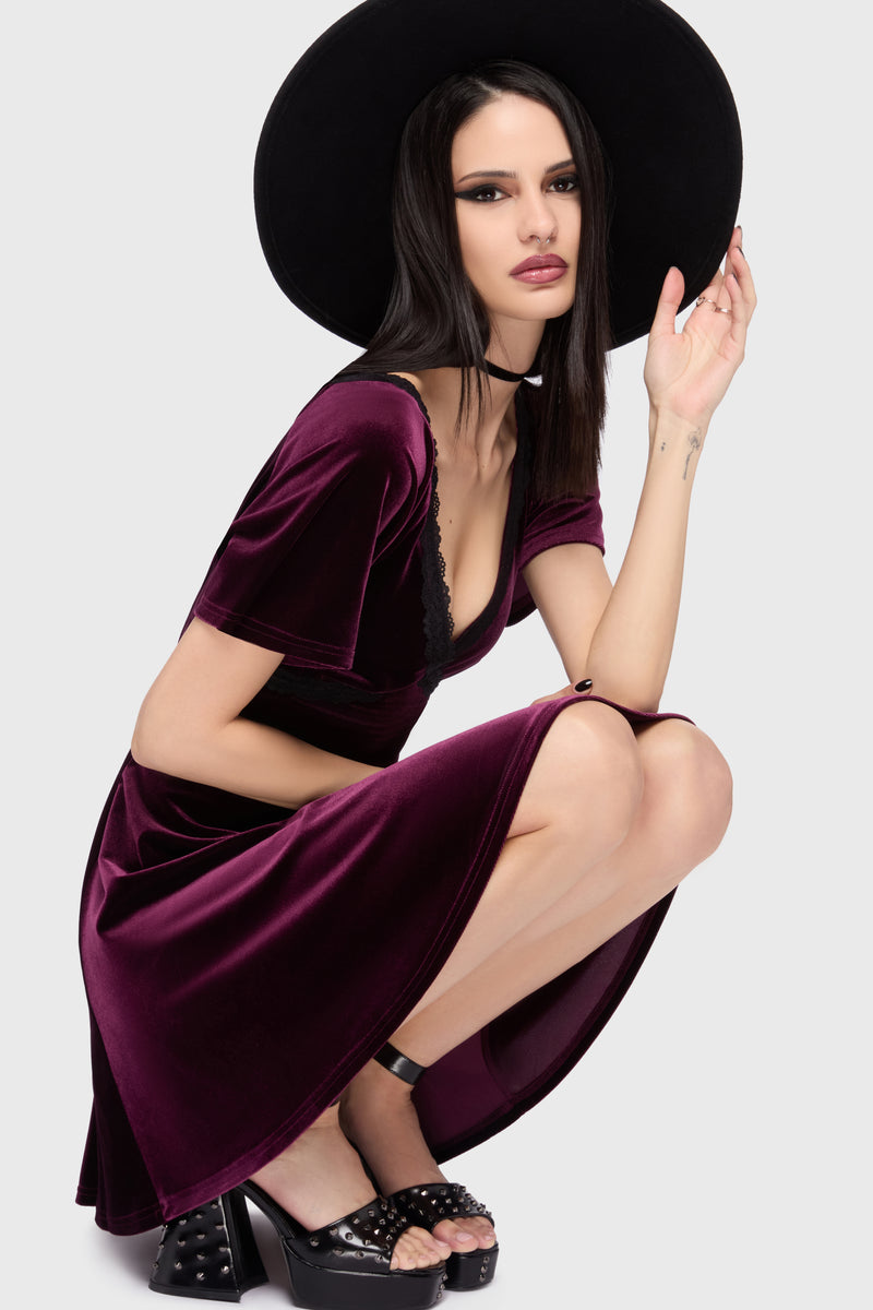 Hour Of Echelia Velvet Mini Dress
