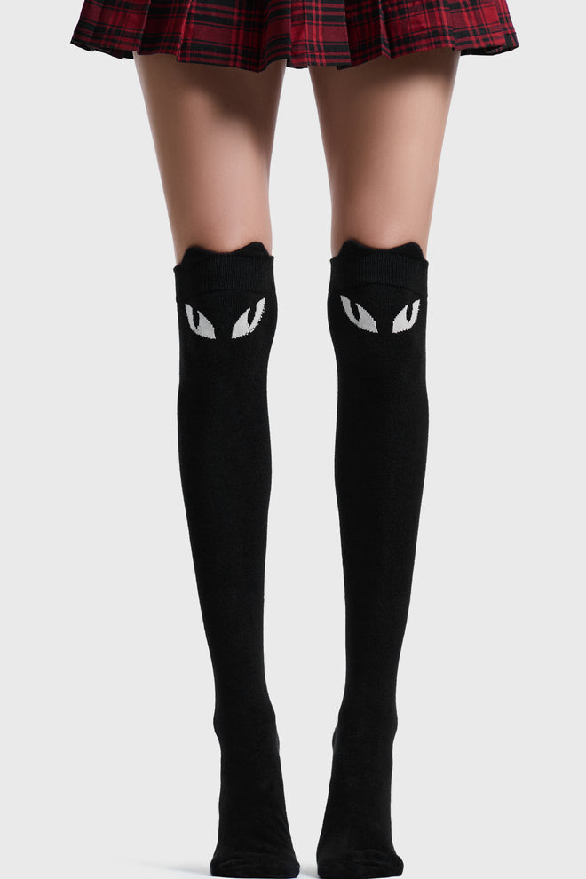 Keiko Kitty Knee High Socks