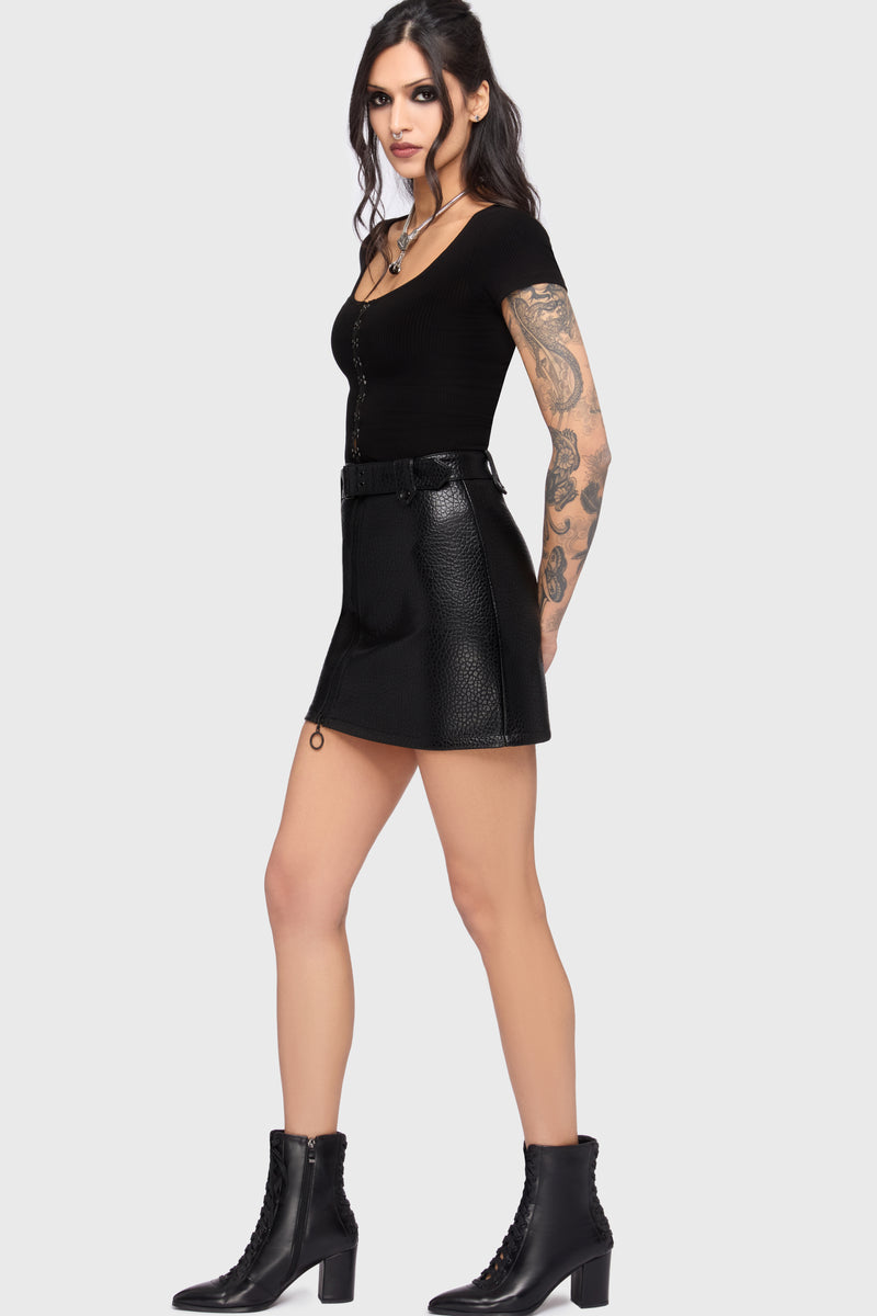 Kihilist Obsidienne Biker Skirt