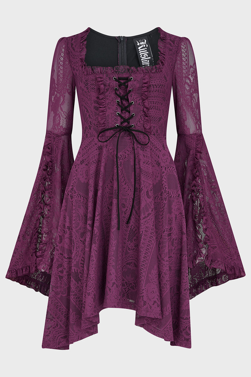 killstar dress Killing Kisses Lace Maiden Plum ‐ Classic Modest Black Dresses Size:6 - 12 M DEAD OF NIGHT killstar velvet dress collection 8