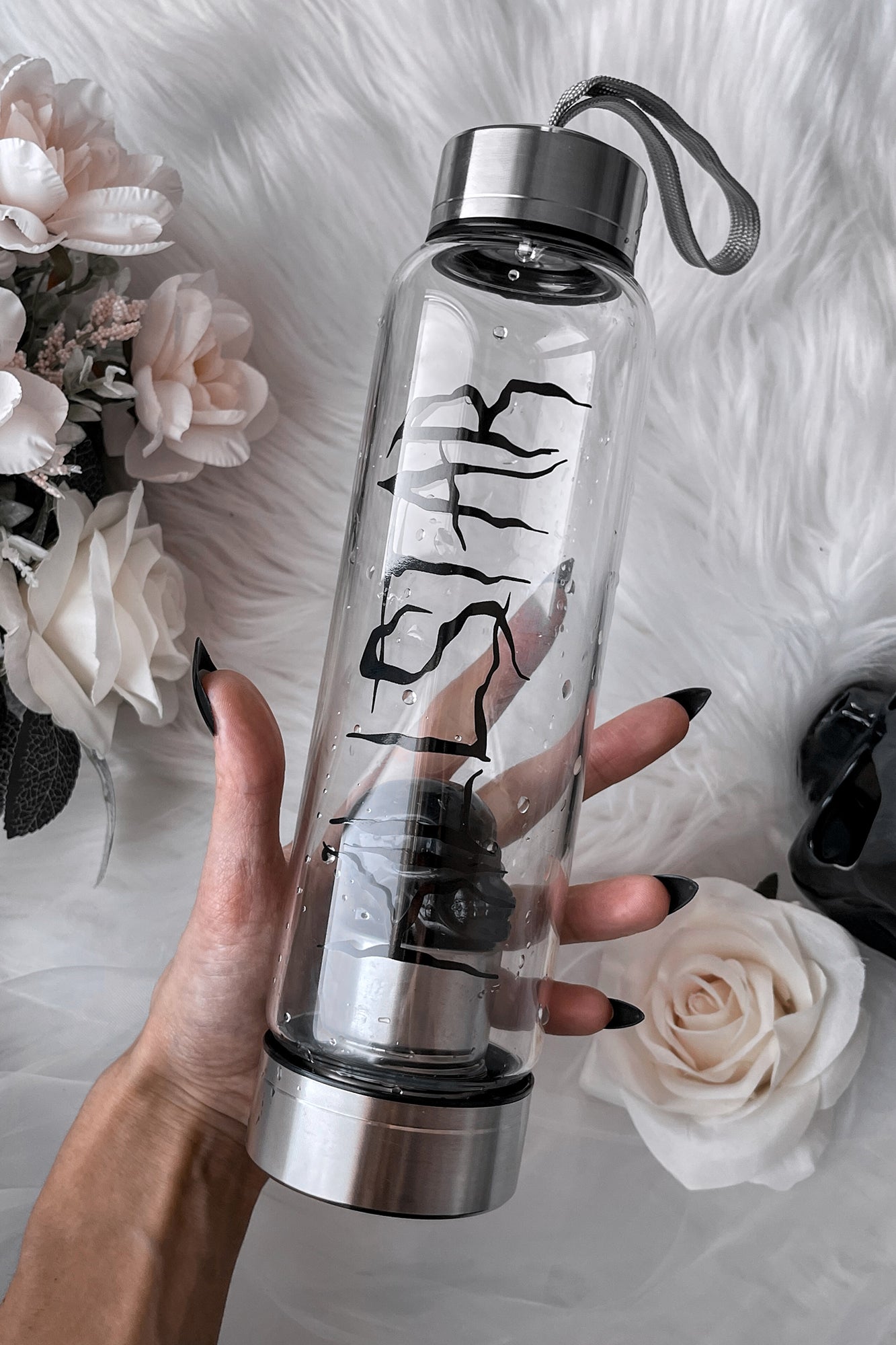 Killstar Crystal Glass Water Bottle Killstar