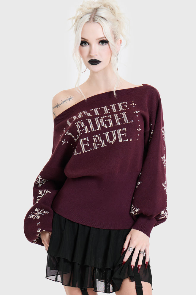 Loathe Laugh Leave Knitted Sweater