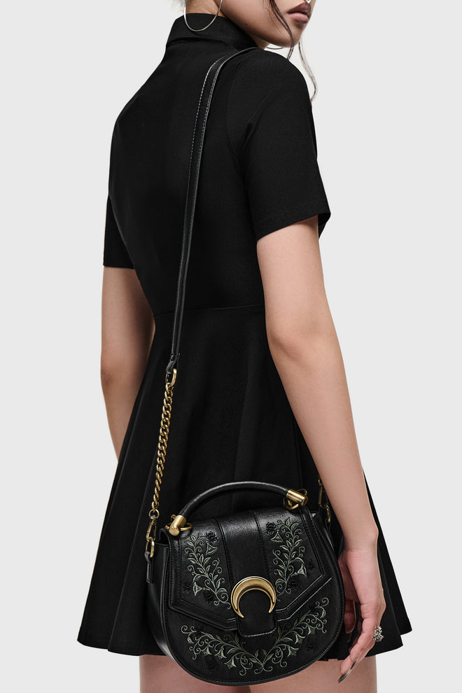 Lunar Fern Embroidered Handbag