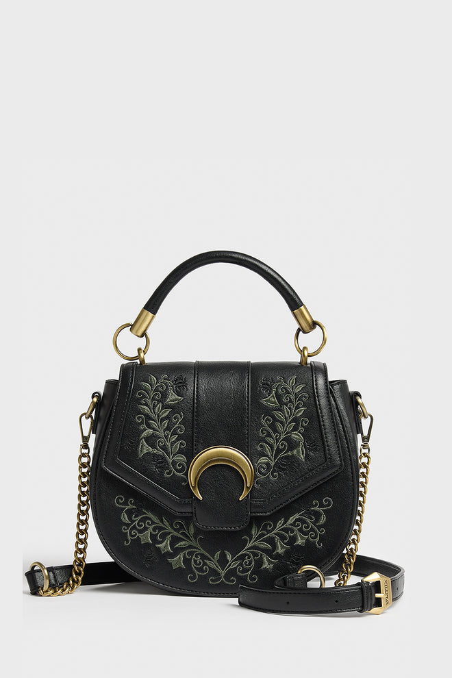 Lunar Fern Embroidered Handbag