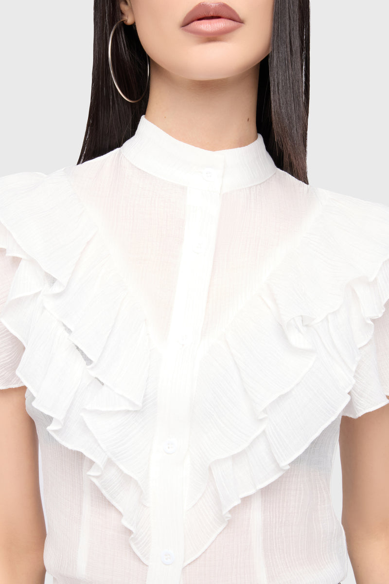 Midnight Vale Ruffle Blouse