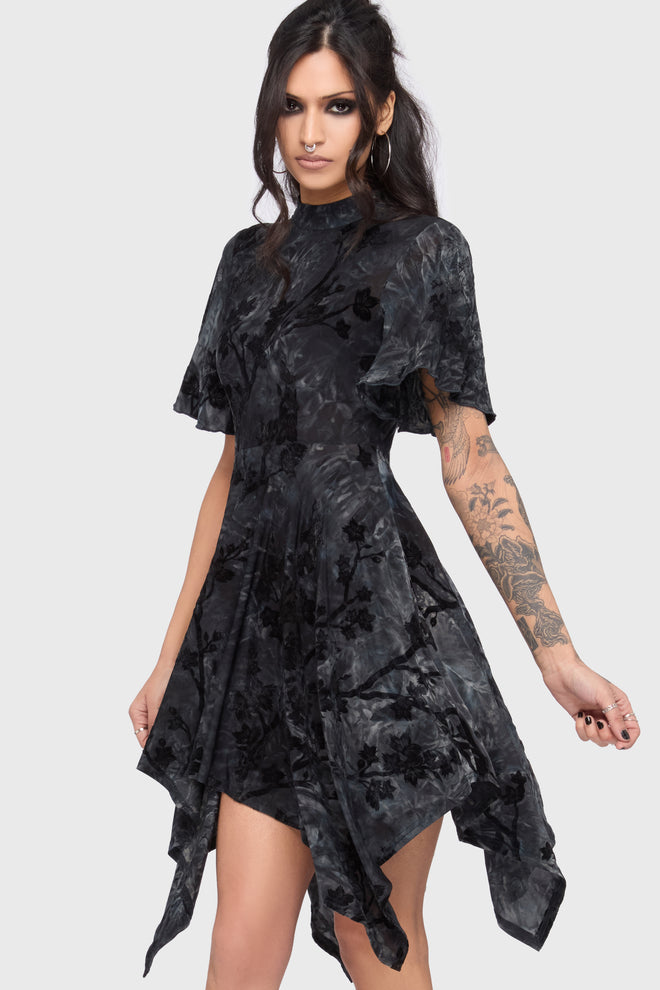 Midnight Vale Short Sleeve Midi Dress