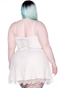 Moonstruck Velvet Skater Dress [Ivory]