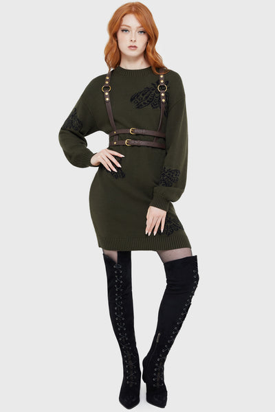 killstar knit dress Bitter Morelle Sweater Dress