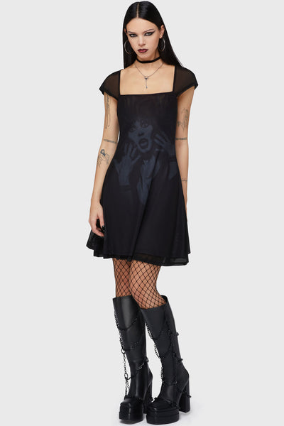 killstar duchess skater dress I'm a woman, and I'm wicked Wearing the Devils darling skater dress by @killstar Shoes, gloves and handbag also from @killstar #killstar #gifted #wearekillstar #alternativefashion #altfashion