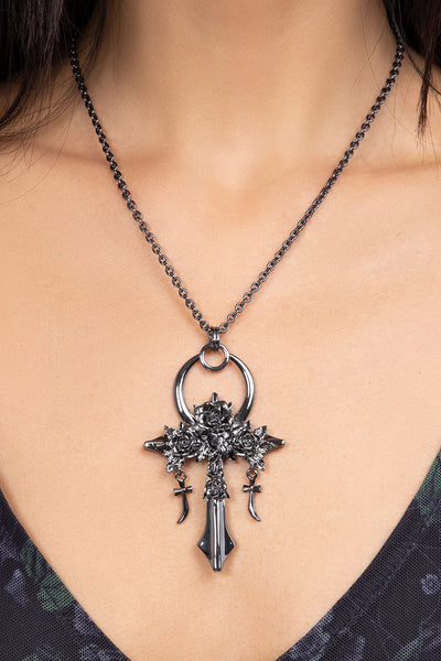 Mourning Ankh Necklace