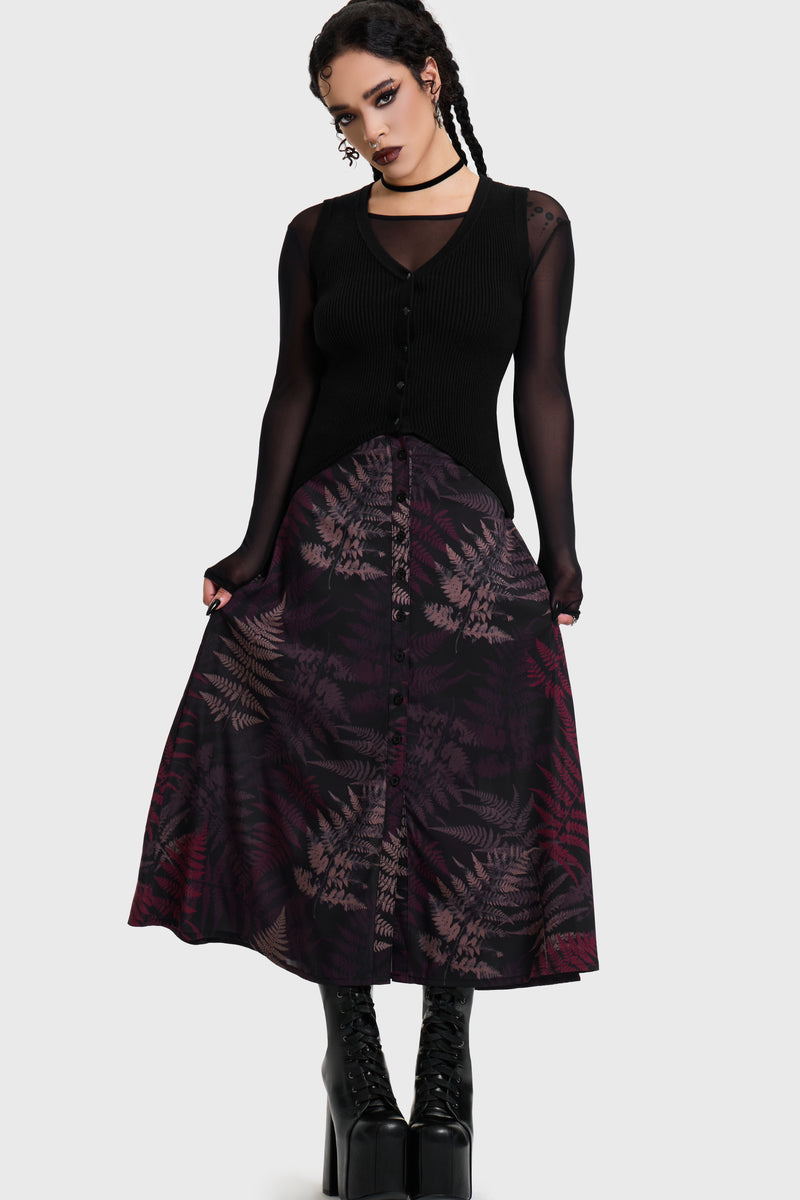 Night's Inferno Midi Skirt