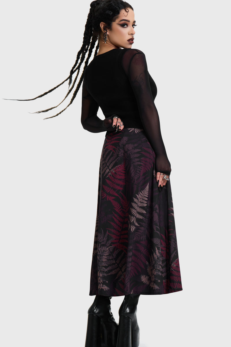 Night's Inferno Midi Skirt