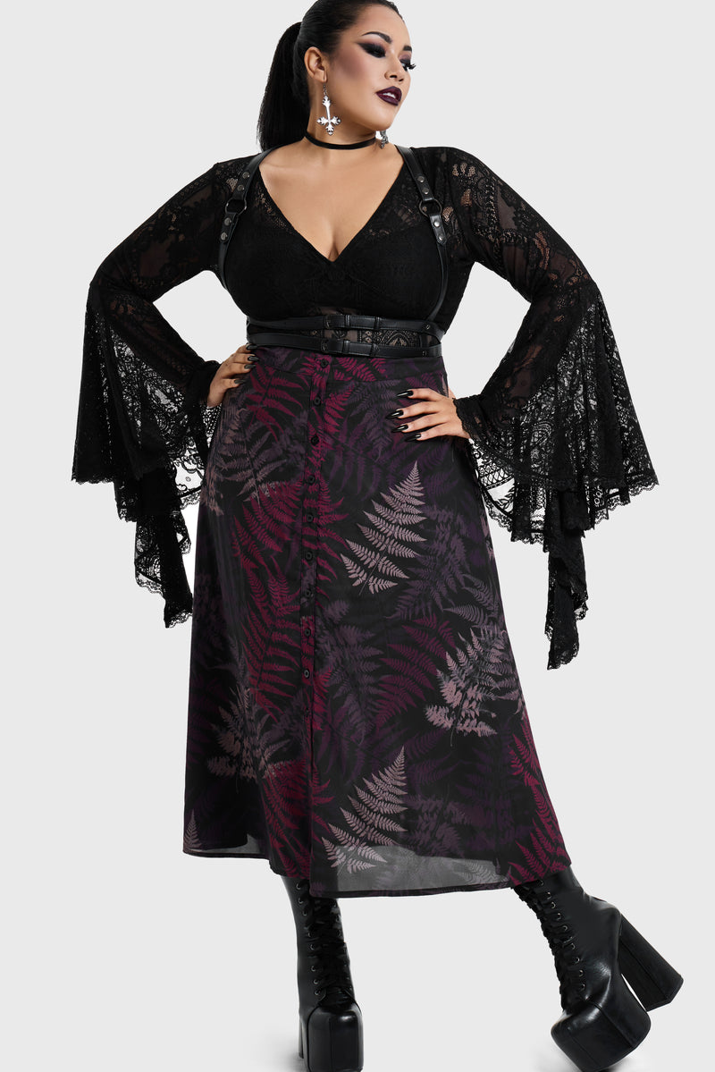 Night's Inferno Midi Skirt