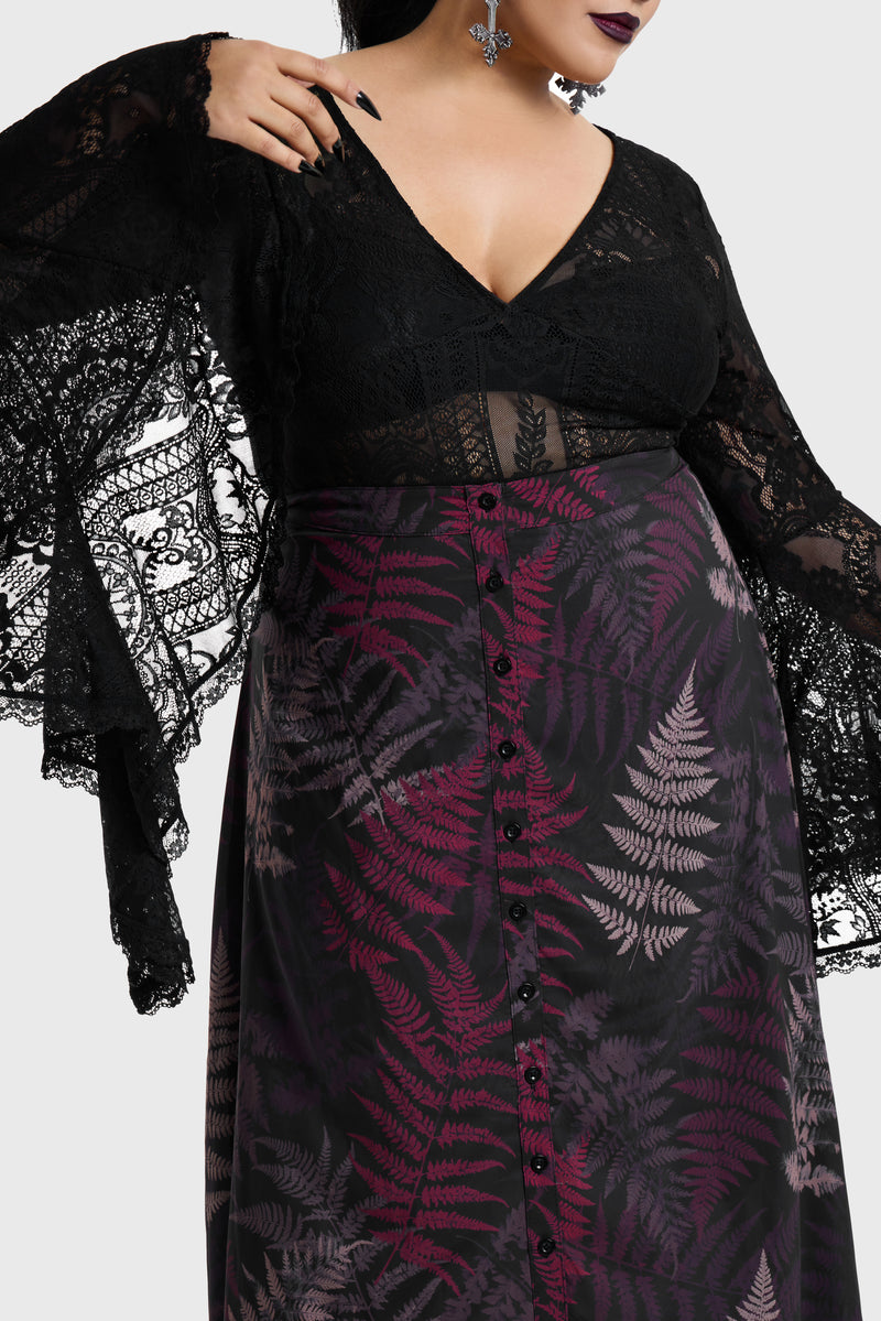 Night's Inferno Midi Skirt