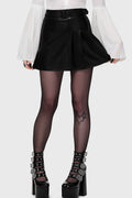 Noir Half Pleat Mini Skirt