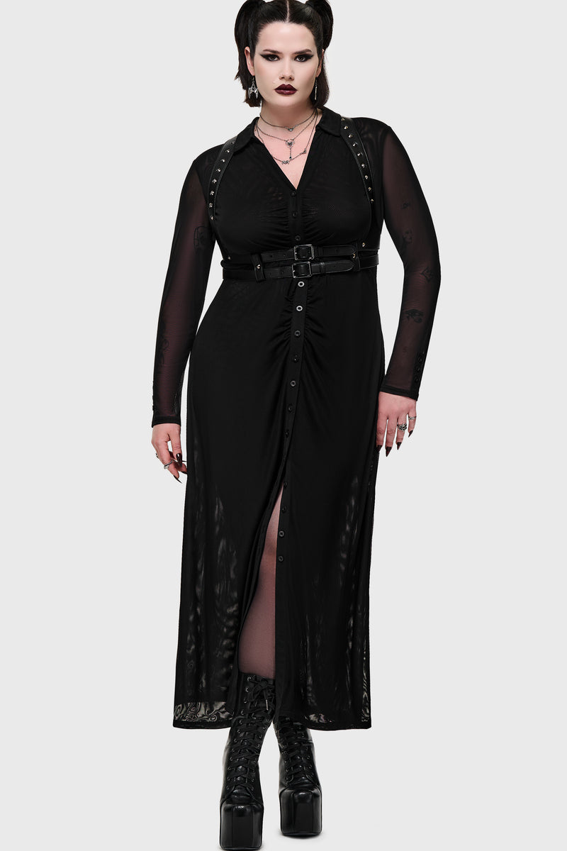 Noir Ruin Mesh Maxi Dress