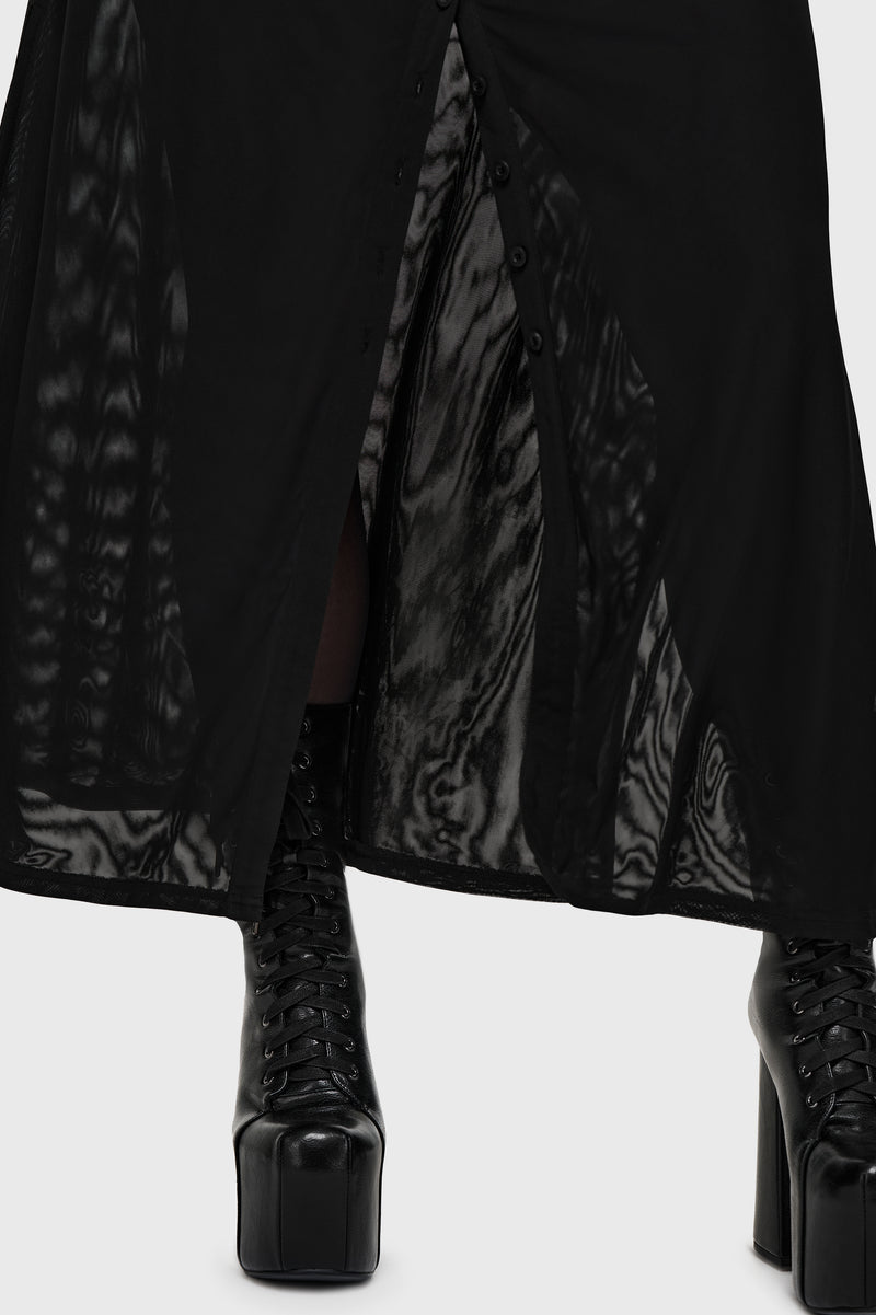 Noir Ruin Mesh Maxi Dress