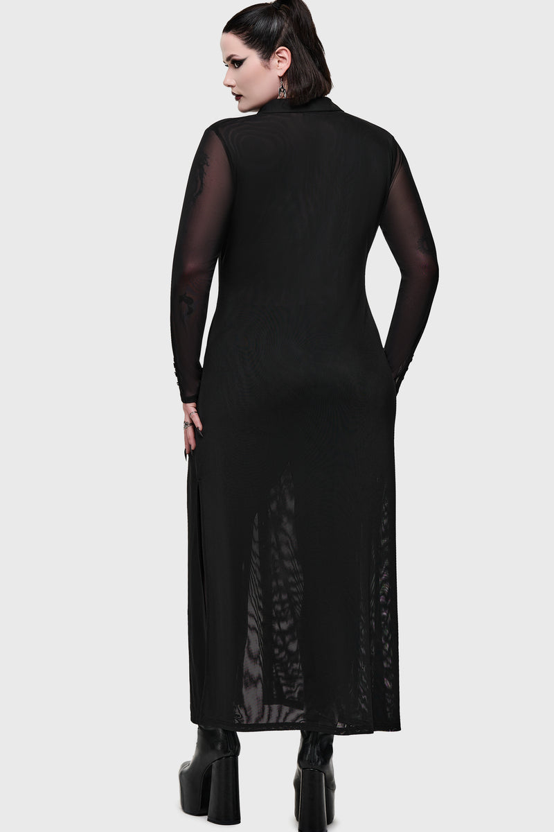 Noir Ruin Mesh Maxi Dress