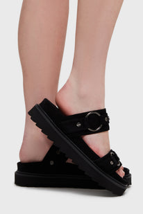 Obsidian Night Flat Sandal