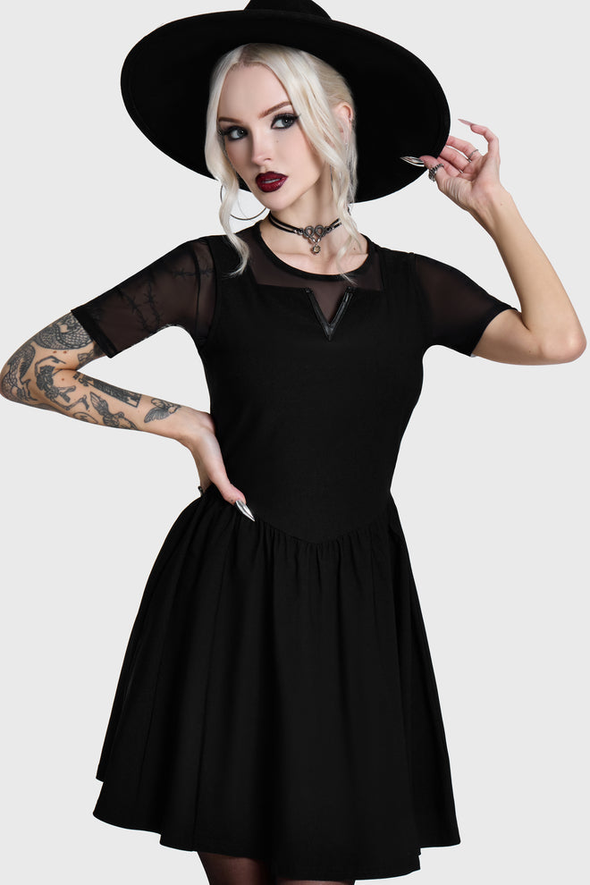 Shadow V Neck Skater Dress