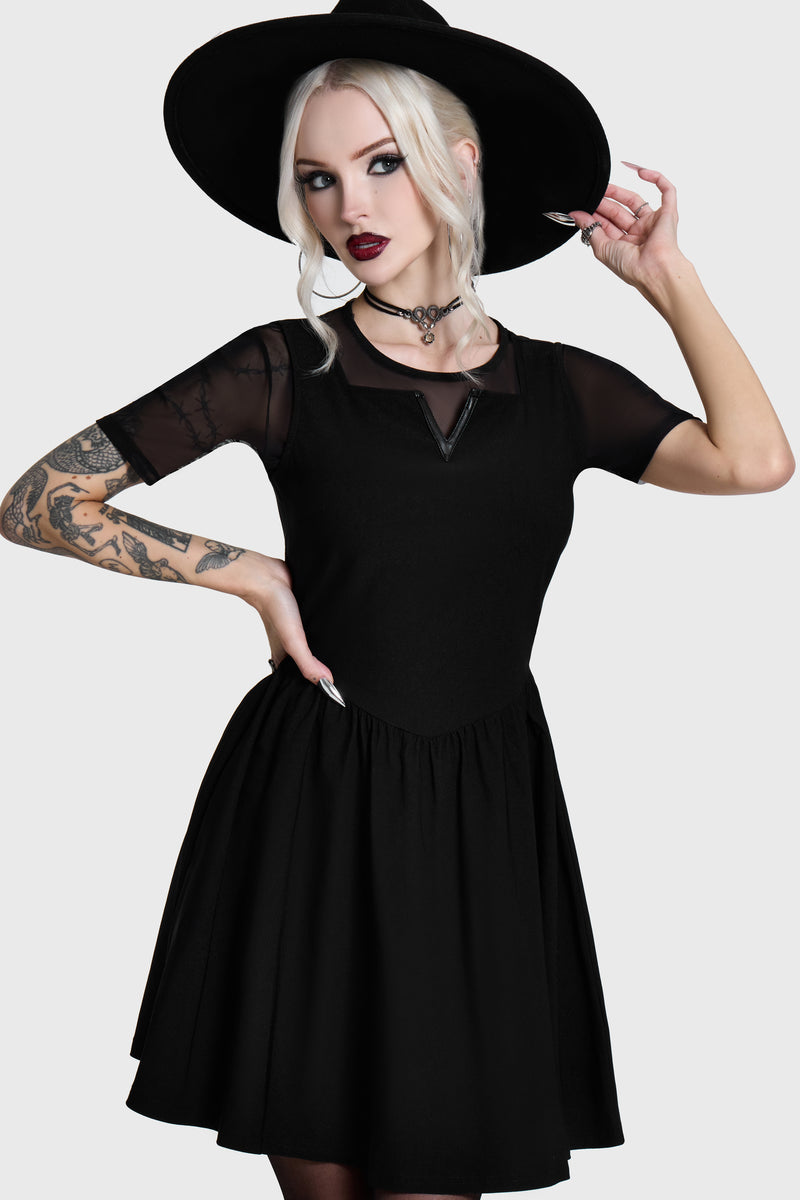 Shadow V Neck Skater Dress