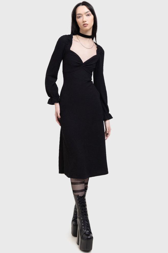 Shadow Weave Midi Dress