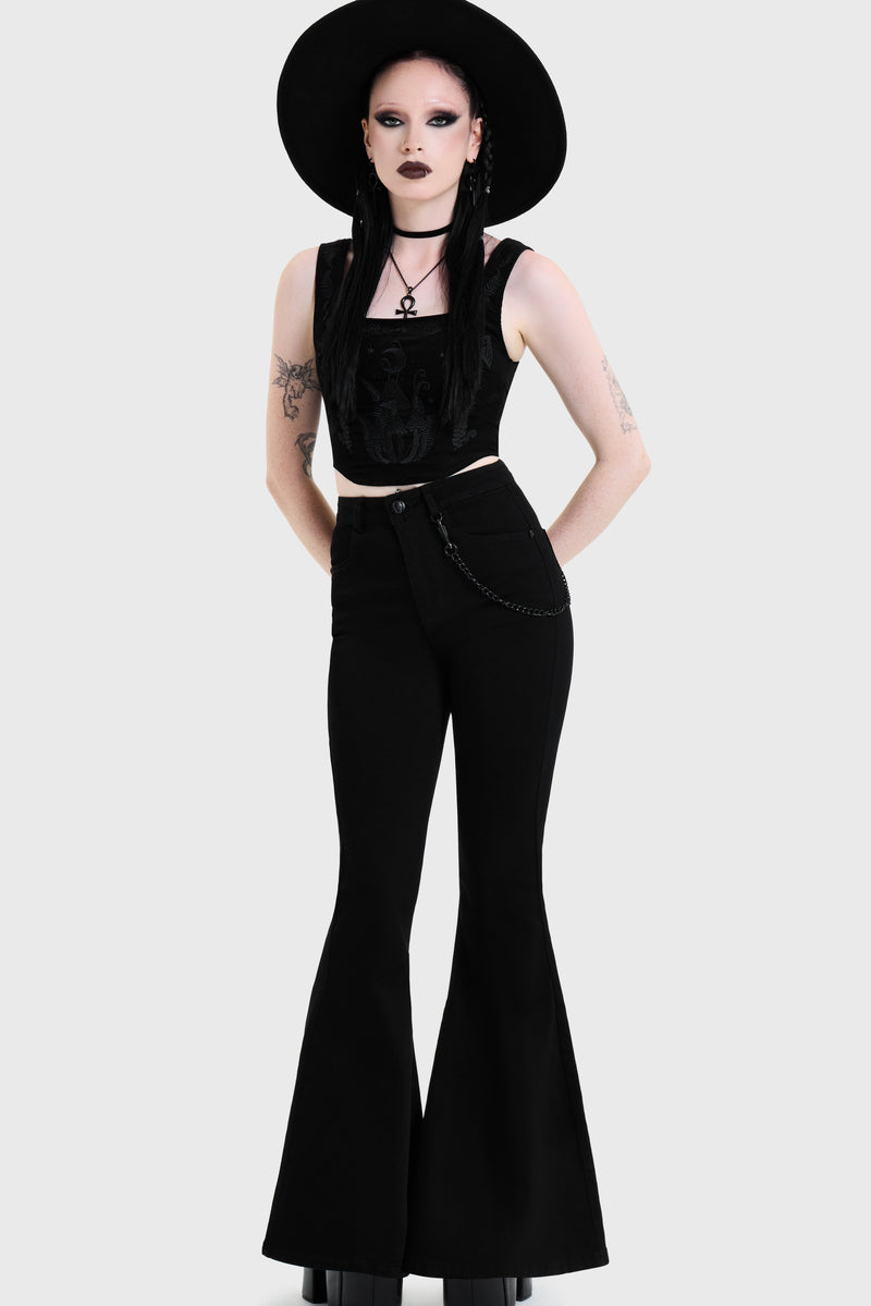 Skull Flared Jeans
